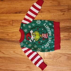 Excellent used condition The Grinch ugly sweater toddler size green red white